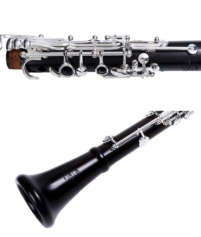 Moresky Professional Ebony Clarinet BB Tone 17/18 Keys Silver Mettated Grenadilla Solid Wood Sib Klarnet M9