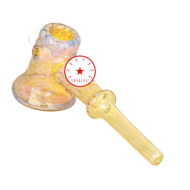 Mais recente Colorido Heady Wasphouse Fumar Tubos De Vidro Pirex Bolso Portátil Erva Seca Filtro De Tabaco Colher Tigela Inovadora Alça Antiderrapante Handpipes Porta Cigarro