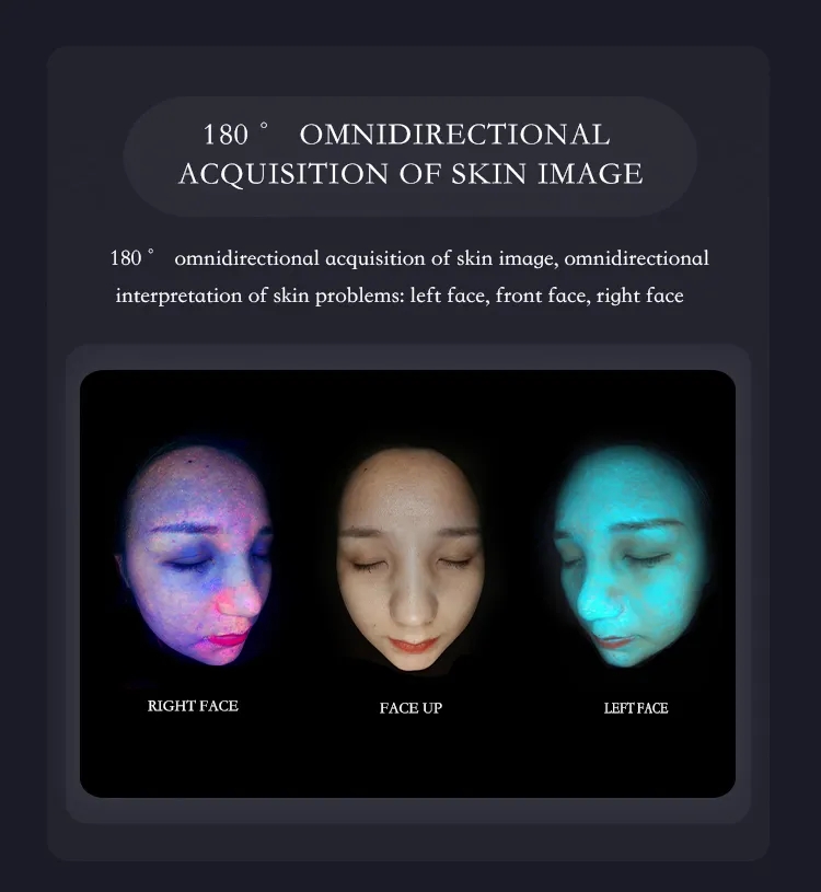 Machine d'analyse de la peau intelligente 3D AI avec un détecteur de scanner facial de 13,5 pouces Analyseur de détecteur Magine magique