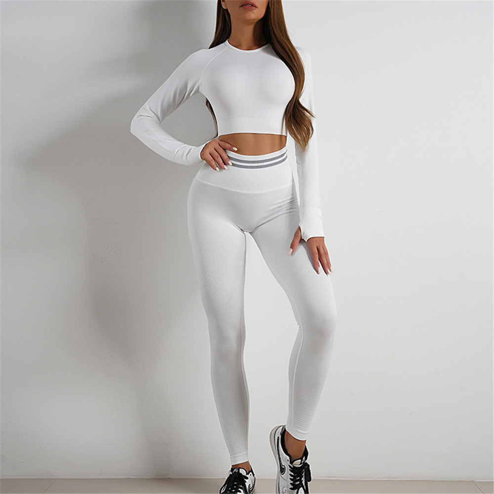 Designer Yoga Tracksuits Women Fall Winter Outfits Long Sleeve Sweatshirt Crop Top and Pants Two Piece Sets Fitness Sportswear Wholesale Clothes 10082