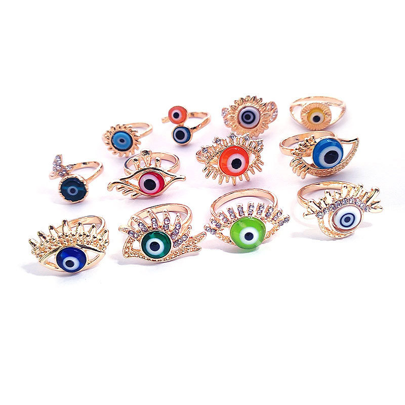 Lucky Turkish Red Blue Evil Eyes Ring For Women Men Design Couple Rings Wedding Jewelry Friends Gif