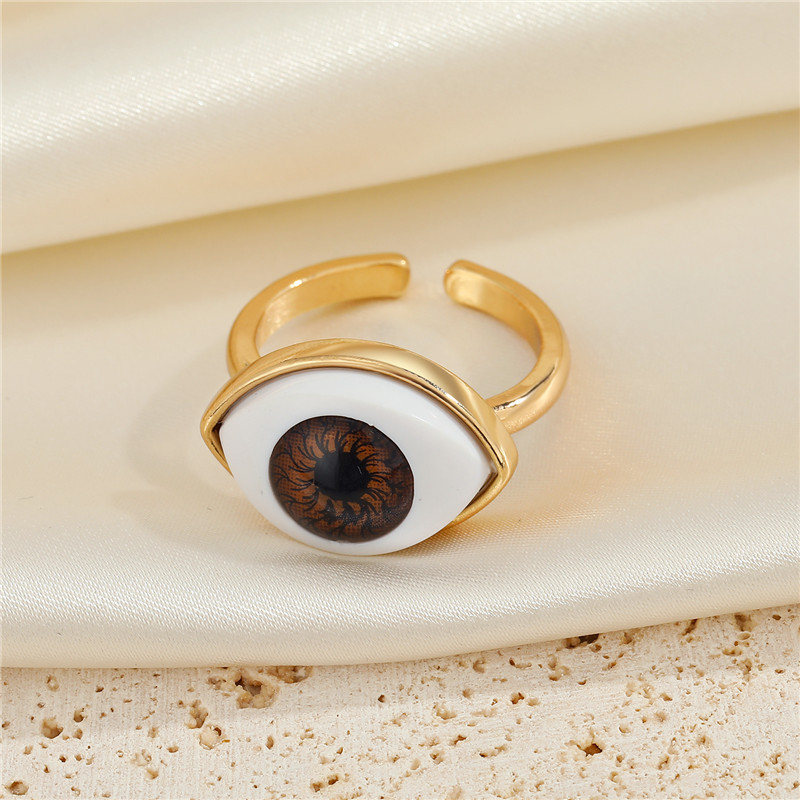 Vintage Evil Eye Finger Ring For Women Gift Jewelry Colored Simple Turkish Blue Eye Adjustable Party Ring Accessories