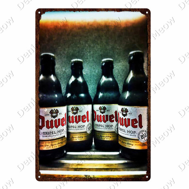 Beer Retro Metal Poster Drink Vintage Tin Signs Kitchen Bar Club Wall Art Decorative Plaque for Modern Home Decor Aesthetic Garage Man Cave Posters Size 20cmx30cm W01