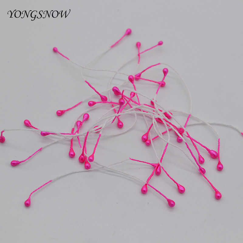 500st 3mm dubbla huvuden Mini Pearl Stamen Artificial Flower Wedding Decoration Diy Scrapbook Wreath Fake Accessory HKD230829