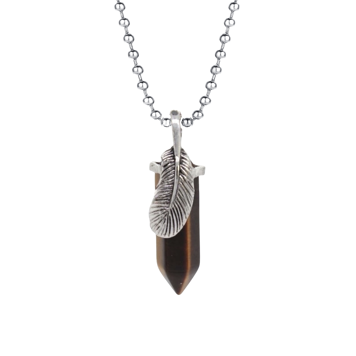 Natural Gem Netclace Netclace Jewelry Tabet Style Alloy Jewelry Feather Lucky Healing Energy Gem Gem Gembuate Generation for Lover