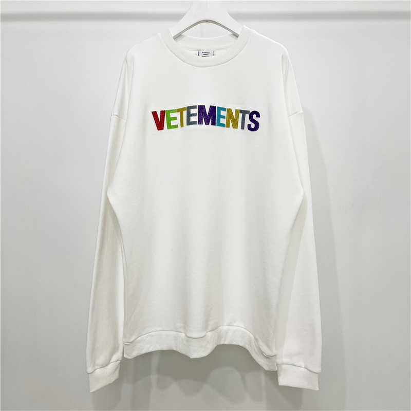 Herenhoodies Sweatshirts Hoge kwaliteit Vetements Massaal Kleur Letter Sweatshirt Heren 1 1 Vetements Zware stof Dameshoodie VTM Crewneck Hoodies