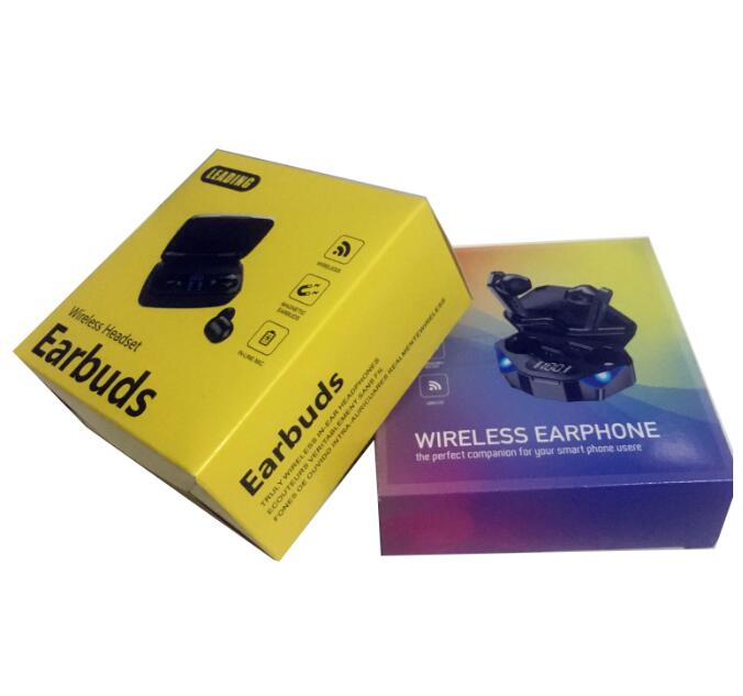 USA: s lokala lager trådlösa hörlurar hörlurar Transparens Metal Trådlös laddning av Bluetooth-hörlurar Generering av örondetektering för mobiltelefon smartphone
