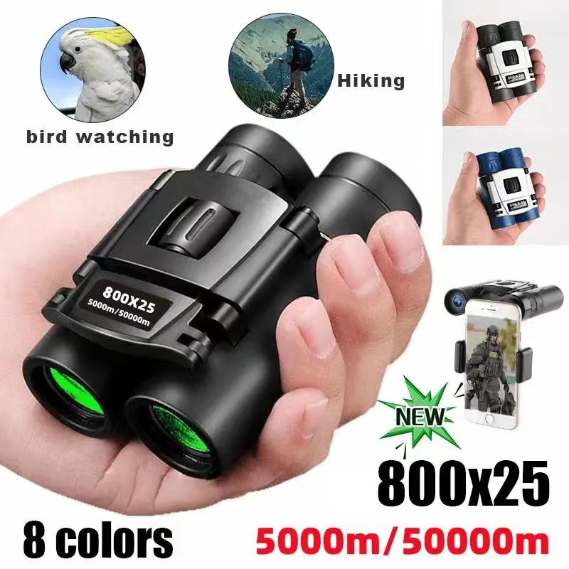 800x25 potente binocolo telescopio a lungo raggio zoom HD portatile pieghevole visione notturna a bassa luminosità monoculare 4K caccia all'aperto turismo campeggio