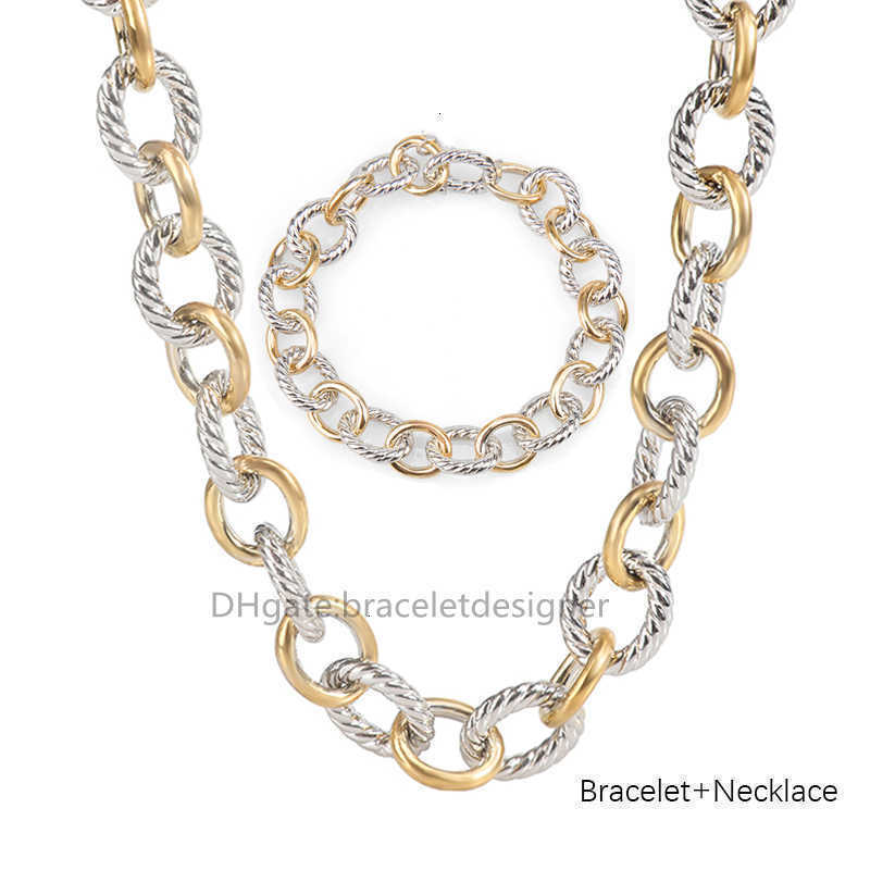 Style designer necklace Set Bracelet 18k Gold Fashion Hip Hop luxury chain Plated Ladies Charm Couple Jewelry Men Gifts chains Cop271C