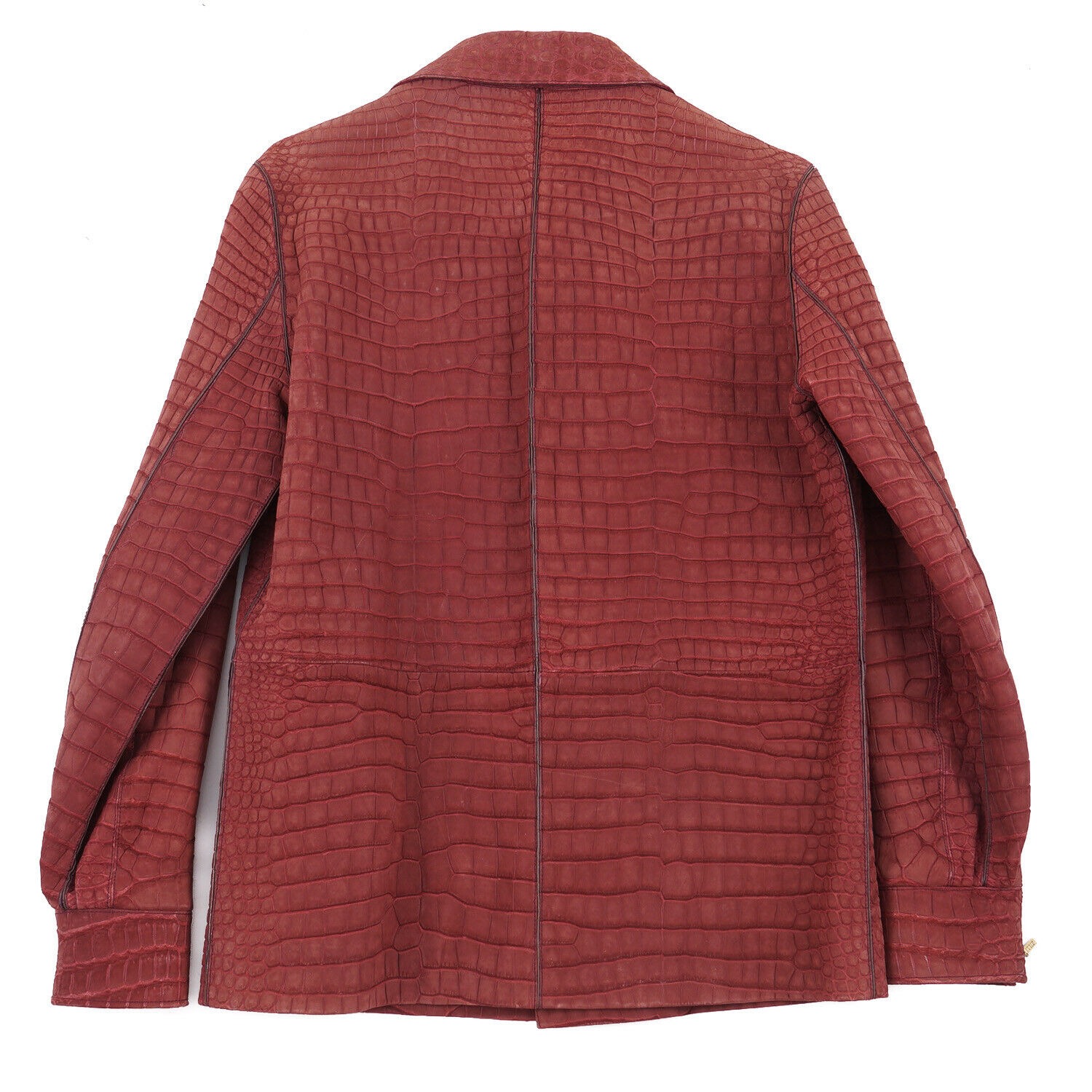 Mens läderjacka Autumn Zilli Frosted Crocodile Casual Red Coat