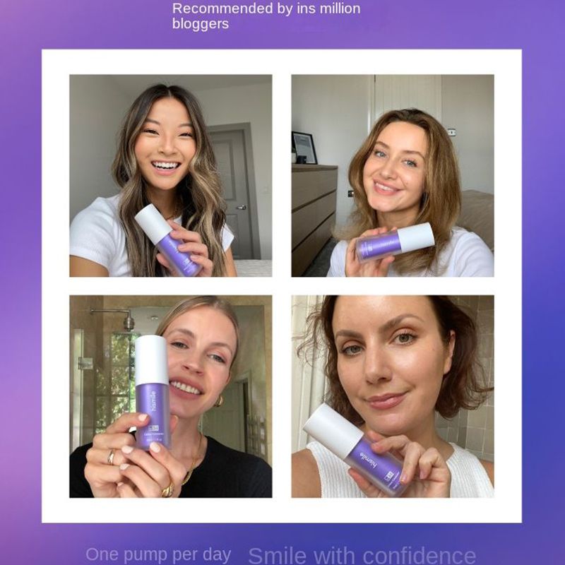 Hismile V34 – dentifrice correcteur de couleur violet, Mousse de blanchiment efficace des dents, nettoyage buccal, dentifrice blanchissant, rafraîchissant, réduction des taches jaunes