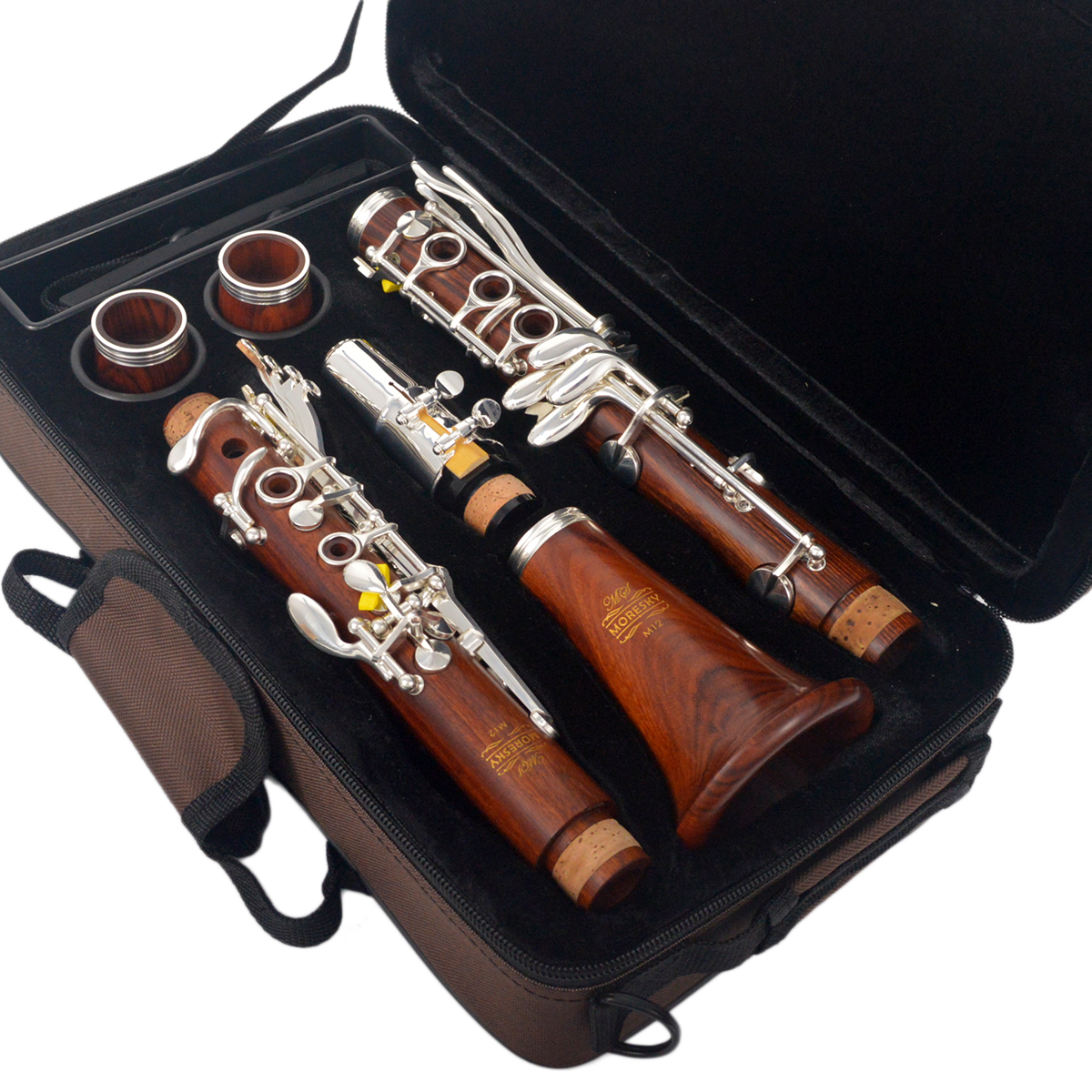 Moresky Red Wood Professional Clarinet BB Rosewood Clarinet Silvering Keys Solid Wood Sib Klarnet