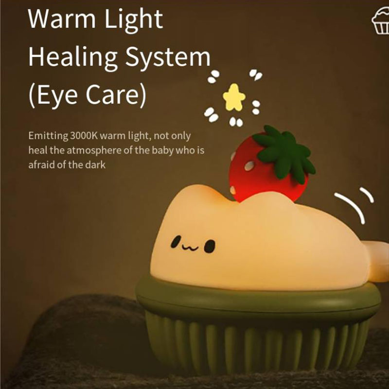 Xiaoyedeng Dormitory Bedroom Regular Healing Children's Gift Wholesale Cute Cupcake Gift Patting Lamp