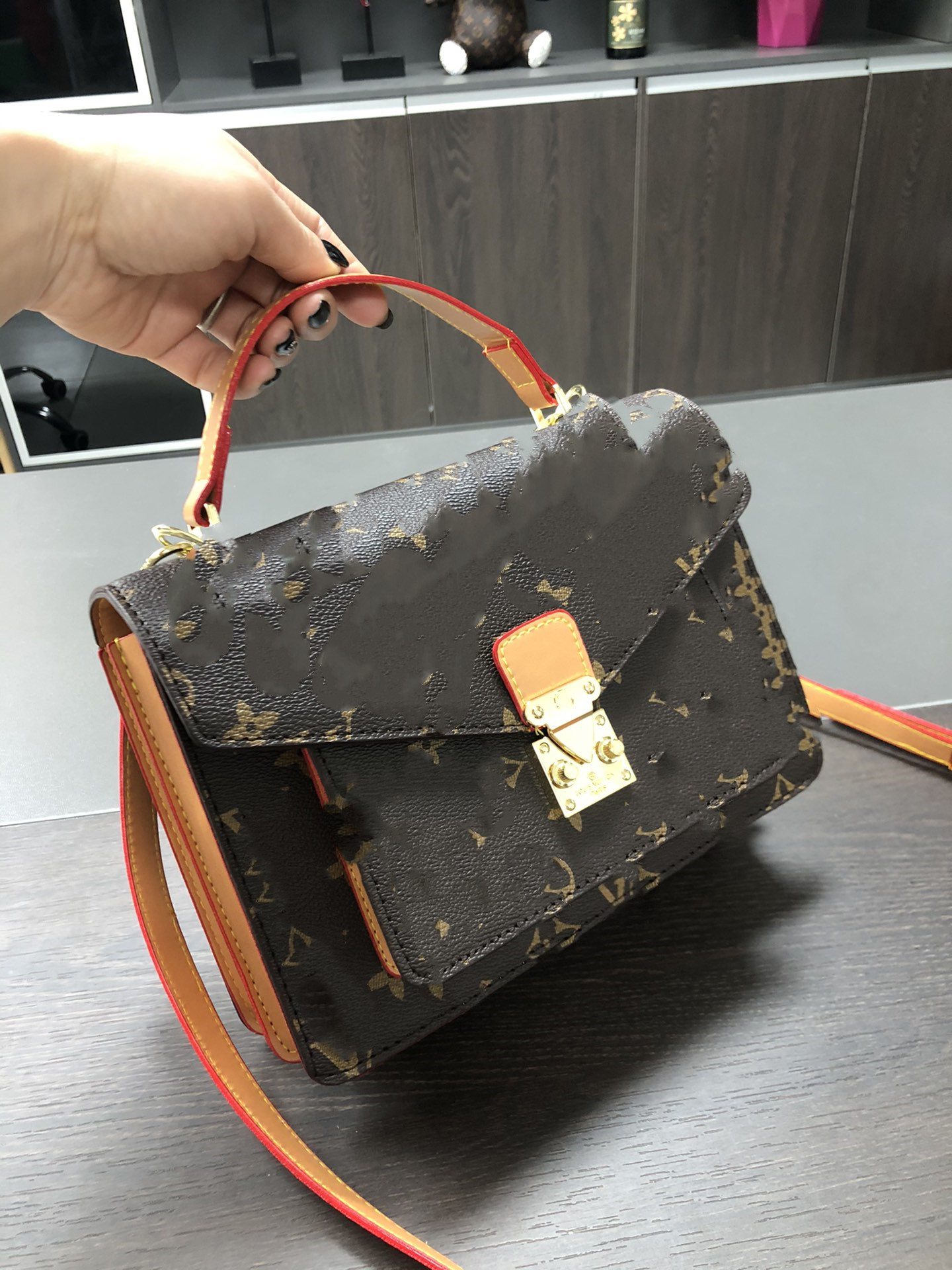 Verziend Kleur Matching Messenger Bags 2023 Nieuwe Zomer Veelzijdige Retro Dames Twist Lock Tassen Grote Merk Veelzijdige Schouder Messenger Bag