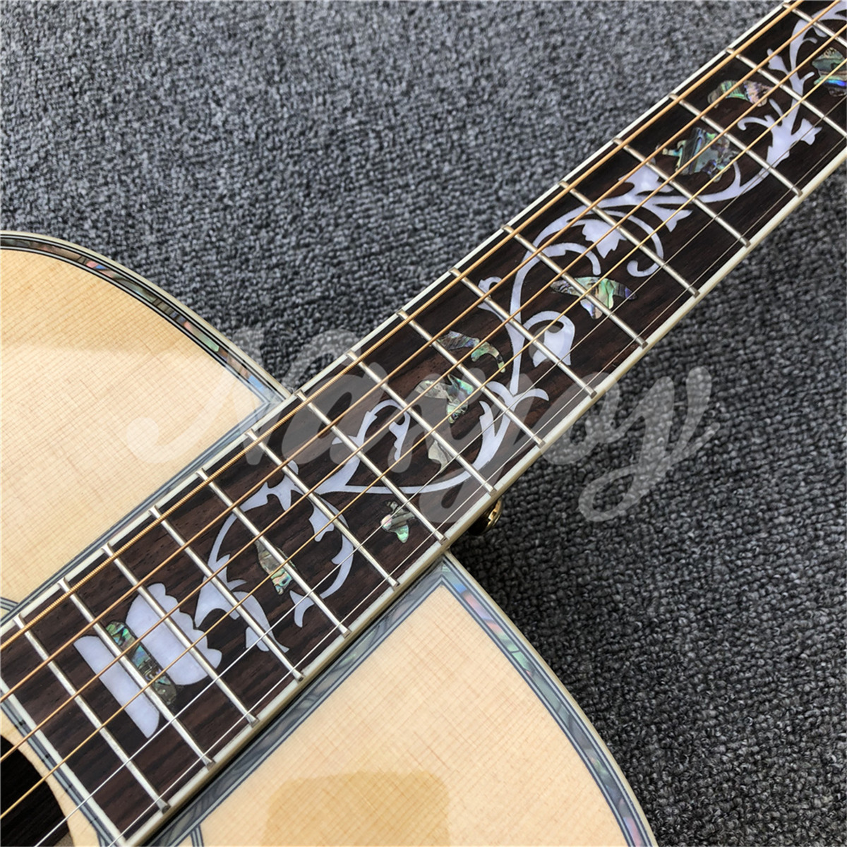 41 Inches D Type Solid Spruce Top Acoustic Guitar Abalone Tree of Life Inlays Rosewood Back and Sides Guitarra