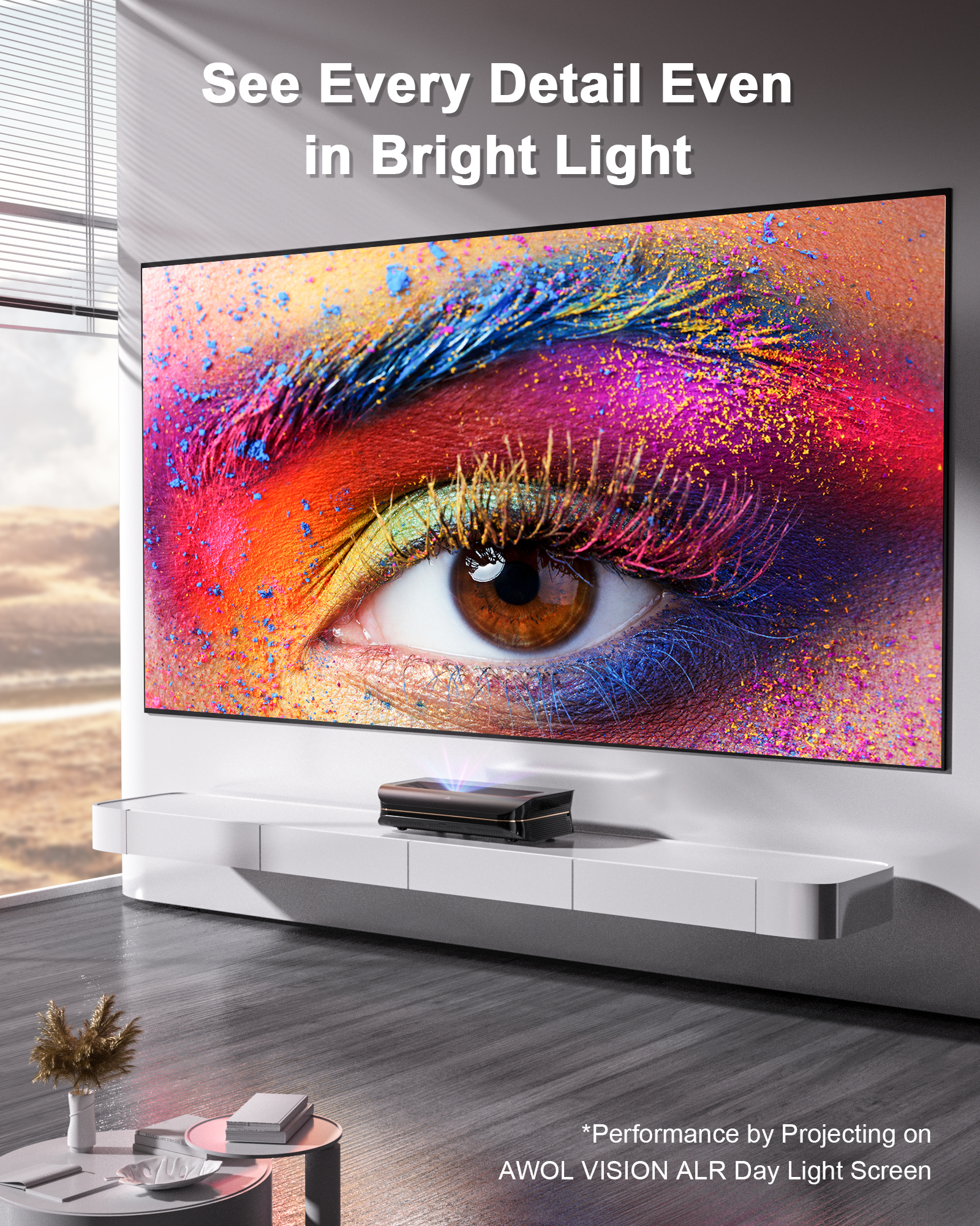 AWOL LTV-3500 BEAMER 4K Android DLP 프로젝터 Ultra Short Throw Laser Projector 3500 Lumens