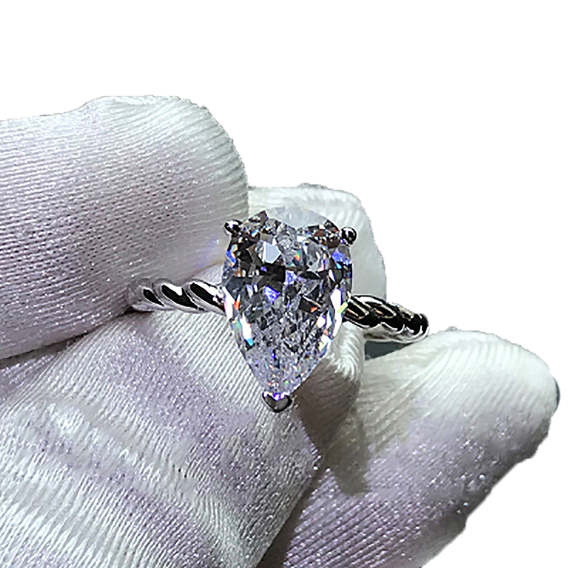 Bling Water Drop 3ct Lab Diamond Ring 925 Стерлинговое серебро обручальные обручальные кольца для женщин 9540328