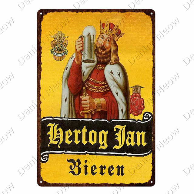 Beer Retro Metal Poster Drink Vintage Tin Signs Kitchen Bar Club Wall Art Decorative Plaque for Modern Home Decor Aesthetic Garage Man Cave Posters Size 20cmx30cm W01