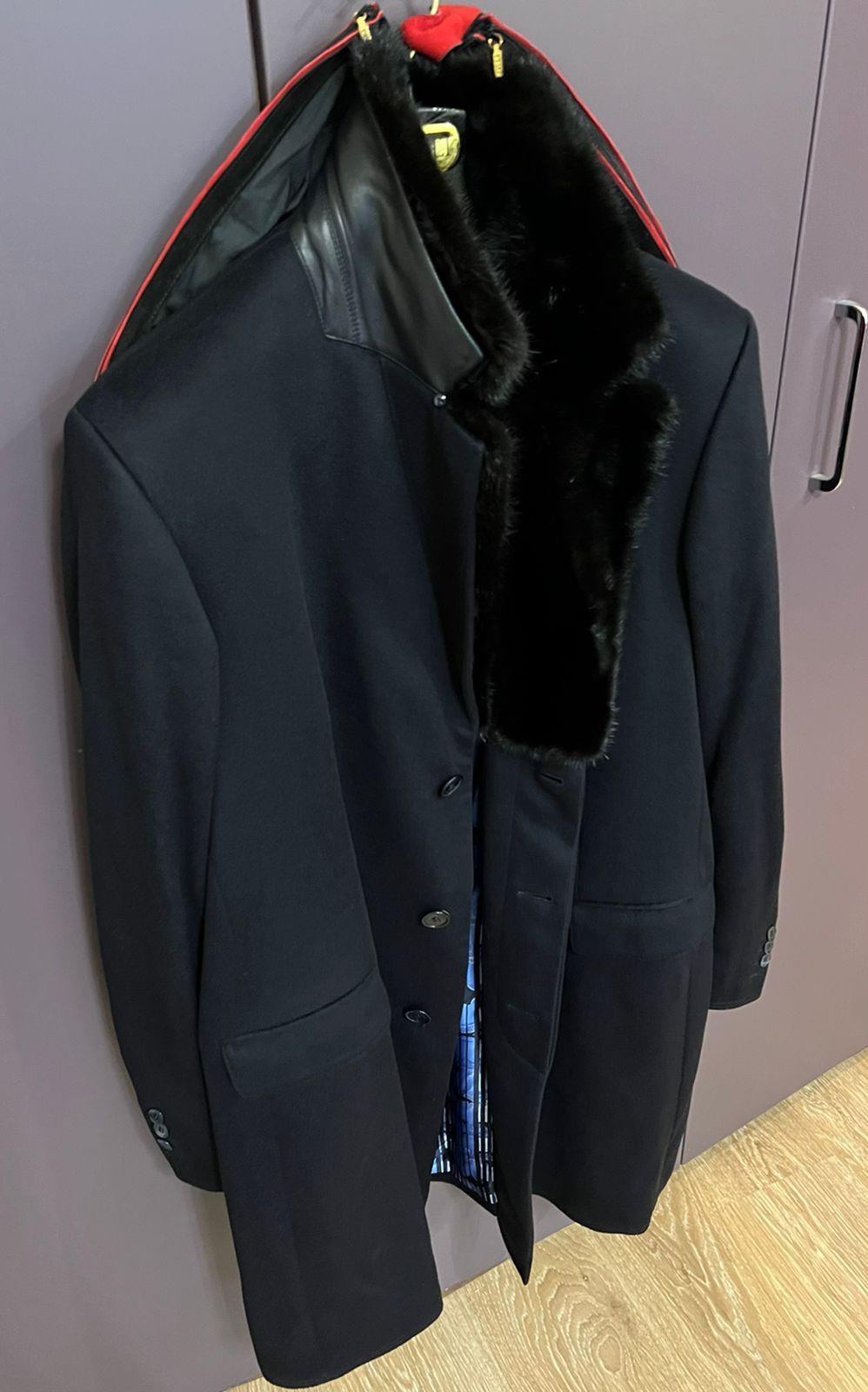 Mens Coats Winter zilli Fur Collar Coat Casual Loose Black Outwears