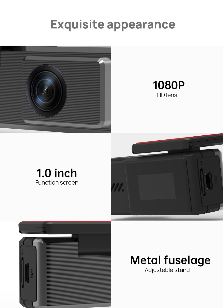 Full HD1080P WIFI voiture DVR ADAS Dashcam HD caméra de tableau de bord USB boucle enregistrement g-sensor enregistreur de voiture Rotation de 360 degrés X19