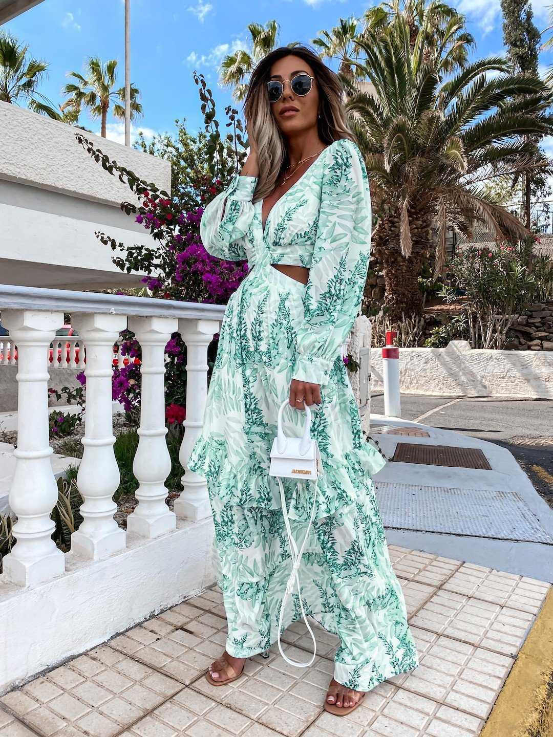 Robes décontractées de base Sexy Maxi robe femmes 2024 été col en v dos nu creux longue désherbage Club fête femme tunique plage couvrir robes GT2H