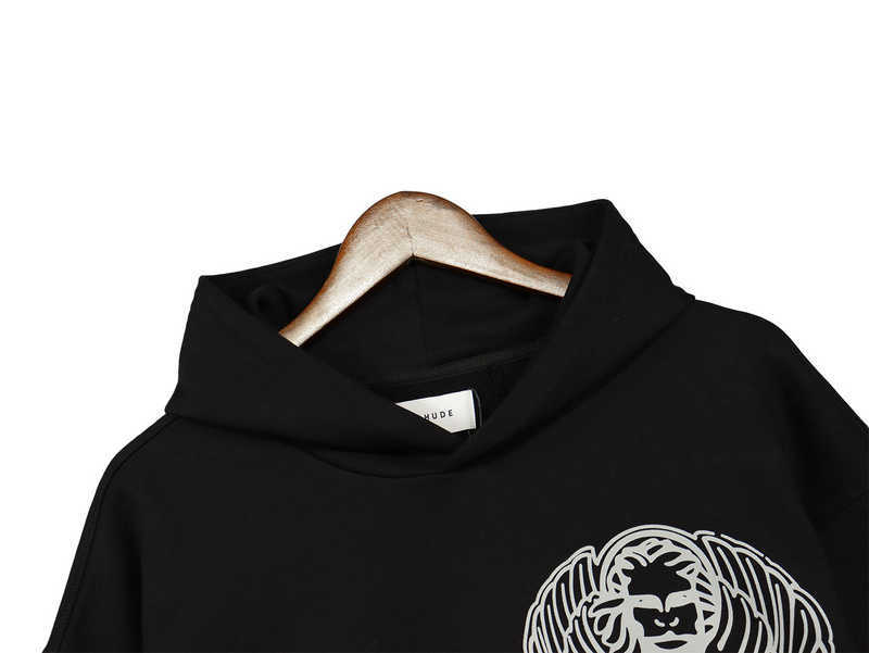 Heren Hoodies Sweatshirts Goede Kwaliteit Zware Stof Oversized Rhude Fashion Hoodie Heren 1 1 Losse Truien RHUDE Dames Sweatshirts Herenkleding