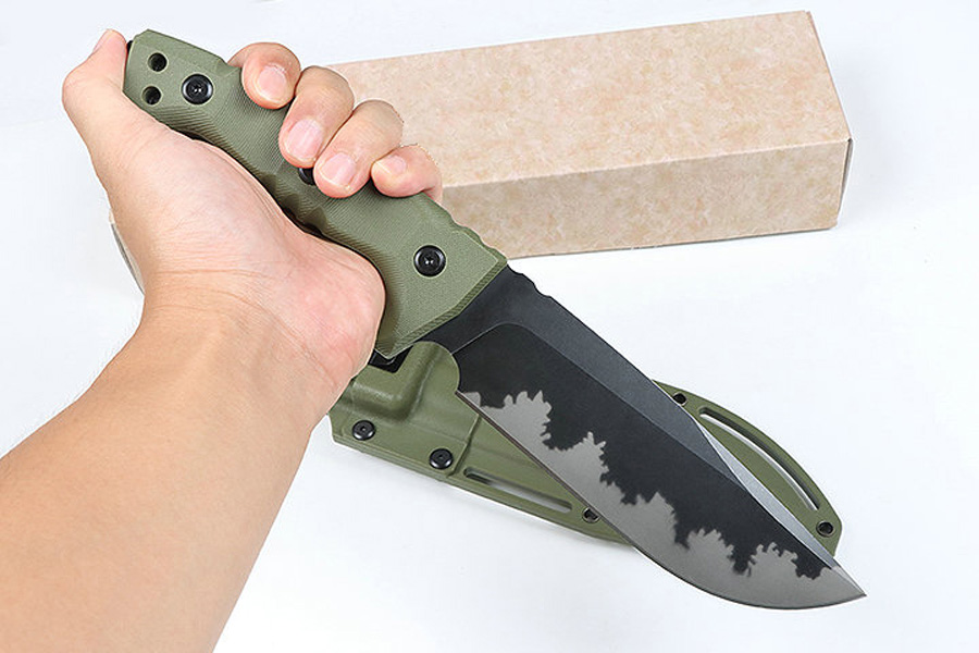 Neues M33 Outdoor Strong Survival Gerades Messer 8Cr13Mov Stone Wash Drop Point Klinge Full Tang GFN Griff Feste Klinge Taktische Messer mit Kydex