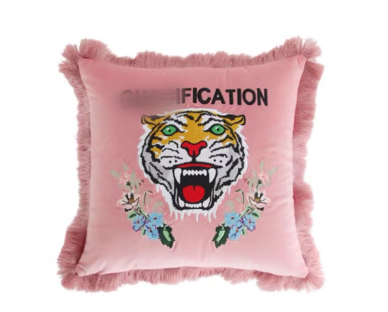 Luxo designer fronha clássico tigre padrão bordado capa de almofada 45*45cm para decoração de casa e festival presentes do festival de natal