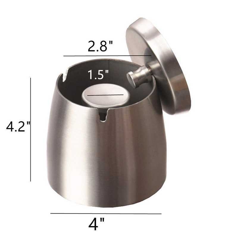 Outdoor Ashtray with Lid for Cigarettes Stainless Steel Windproof Rainproof Ashtray for Outside Home Table Bar KTV HKD230828
