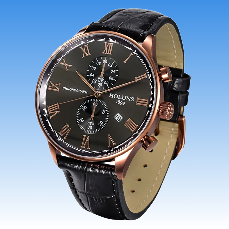 HORLOGES poignet En Cuir hommes populaire simple BRW montre bracelet de luxe quartz HOLUNS hommes Sport étanche montres hommes montres affaires