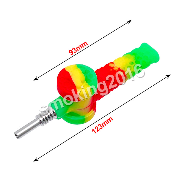 Collettore di nettare 2 IN 1 con punta in acciaio inossidabile da 10 mm Pipa da fumo con ciotola in vetro Dab Rigs Tubi dell'acqua