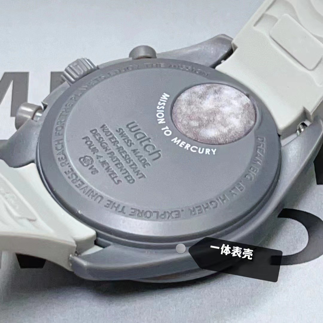 바이오 세라믹 플래닛 문 Mens 시계 전체 기능 Quarz Chronograp Watch Mission to Mercury 42mm 실리카 젤 럭셔리 워치 한정판 마스터 손목 시계