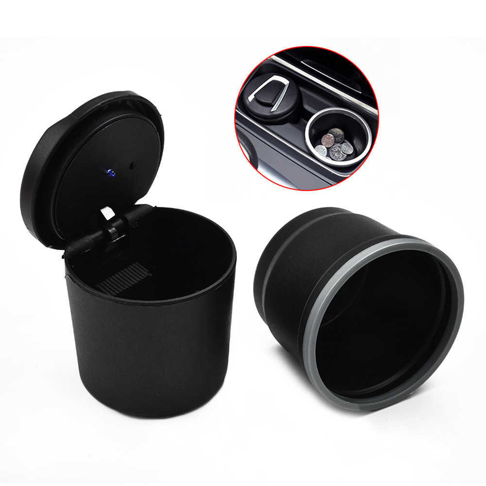 Cenicero LED para coche de 1 pieza, contenedor para taza de almacenamiento de monedas, bandeja para ceniza de cigarro apta para la mayoría de portavasos para coche, cenicero multifuncional con estilo para coche HKD230828