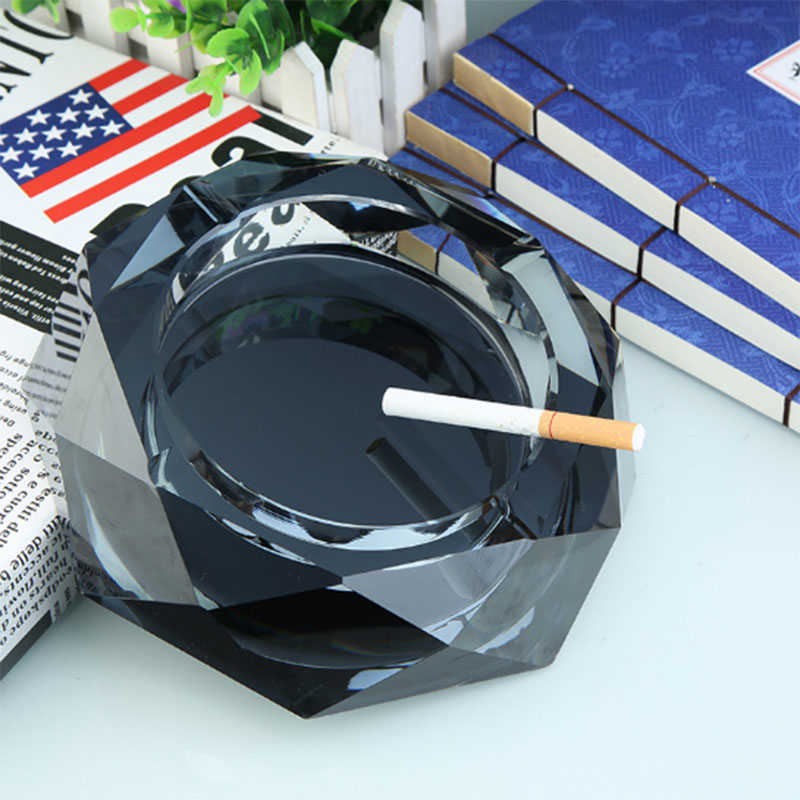 Crystal Ashtray Star Anise Cendrier Ash Tray Practical Smoking Tool Gold Black Silver Transparent Color Cigar Ashtray HKD230828