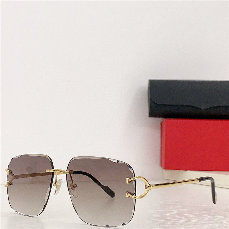 New Fashion Design Square Sunglasses 0426S Metal Frame Rimless Cut Lens Simple and Popular Style Versatile Outdoor UV400 Protection Glasses