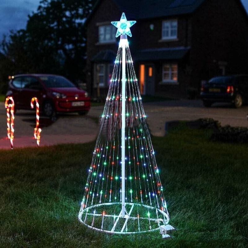 110V-240V الولايات المتحدة/الاتحاد الأوروبي/المملكة المتحدة/الاتحاد الأفريقي للضوء المخروطي مخروط الشجرة عيد الميلاد LED ساحة الضوء LED أضواء مضادة للماء IP44 لعيد الميلاد