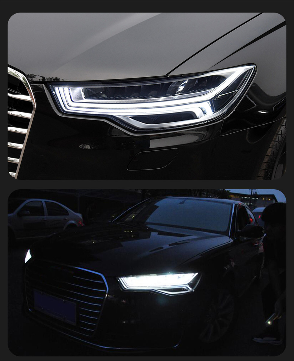 Zmodyfikowane reflektor LED dla reflektorów A6 C7 2012-20 18 C7PA Matrix Style LED Daytime Lights Dynamiczny sygnał skrętu