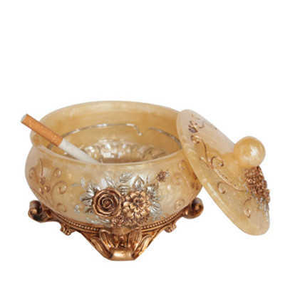 Lyxig cigaretttillbehör Creative Harts + Glass Ashfray med Cover Fashion Home Decoration Stor storlek Ashtray Gift Arts de HKD230828