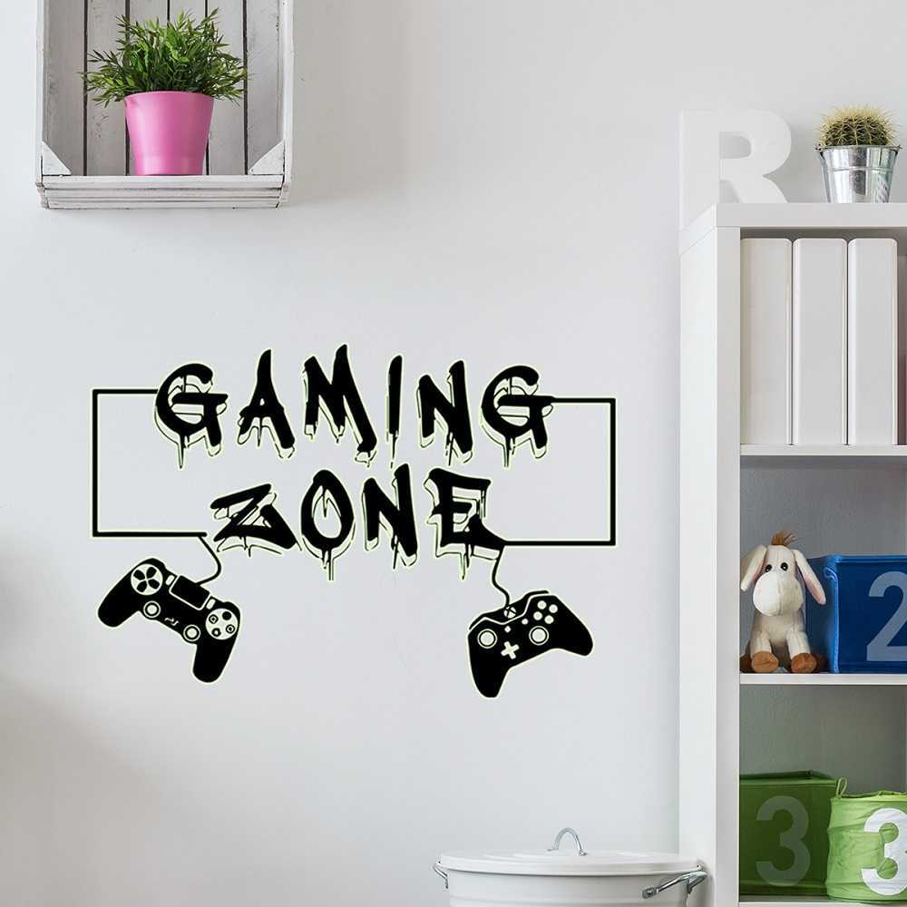 Game Controllers Luminous Wall Stickers For Boys Room Gaming Zone Bedroom Home Decor Poster Wallpaper Glow In The Dark Stickers HKD230901