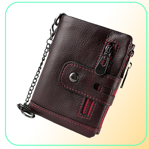 Männer Brieftaschenmünze Geldbörse Taillenbeutel Pochette Kette Handgelenk Composite Antitheft gebürstetes Multicard Horse Leder European und American 8134446