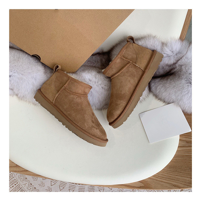 Classique Designer Ultra Mini Bottes Bottes de neige Plate-forme Femmes Hommes Pantoufle de fourrure Slide Tasman Tazz Châtaigne Sable Graine de moutarde Beige Bois flotté Hiver Chaussure de cheville