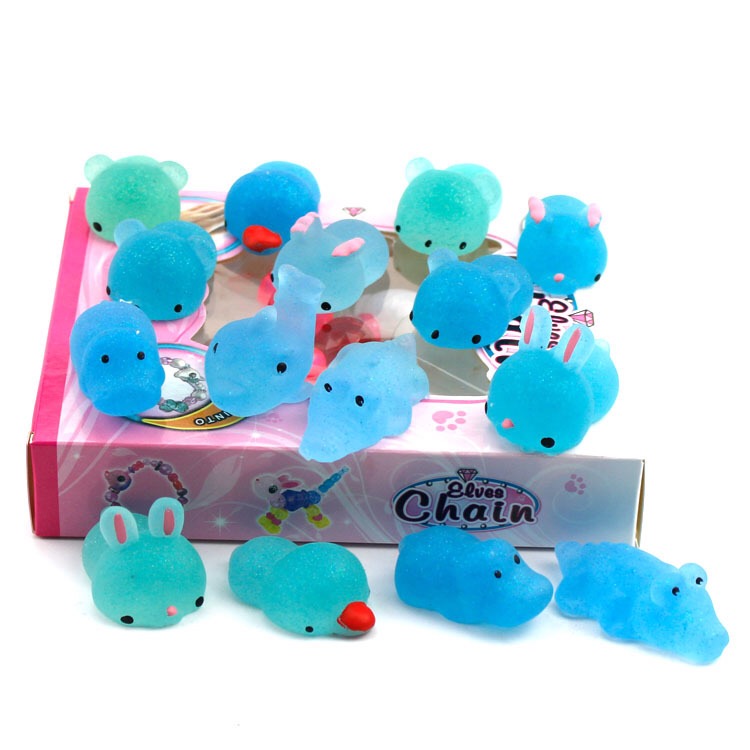 Блестящие милые животные Kawaii Squishies Mochi Squishy Toys для детей Мини-игрушки для снятия стресса на Рождество Классные призы Подарок на день рождения Goodie Bag Stuffers