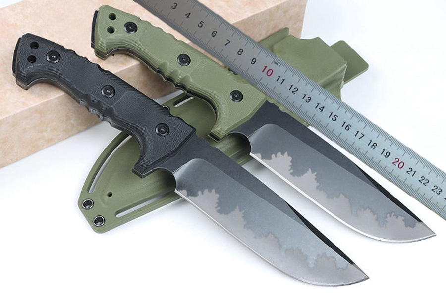 Neues M33 Outdoor Strong Survival Gerades Messer 8Cr13Mov Stone Wash Drop Point Klinge Full Tang GFN Griff Feste Klinge Taktische Messer mit Kydex