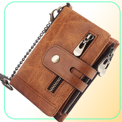 men wallet coin purse Waist Bags Pochette chain wrist composite Antitheft brushed multicard horse leather European and American 6744160