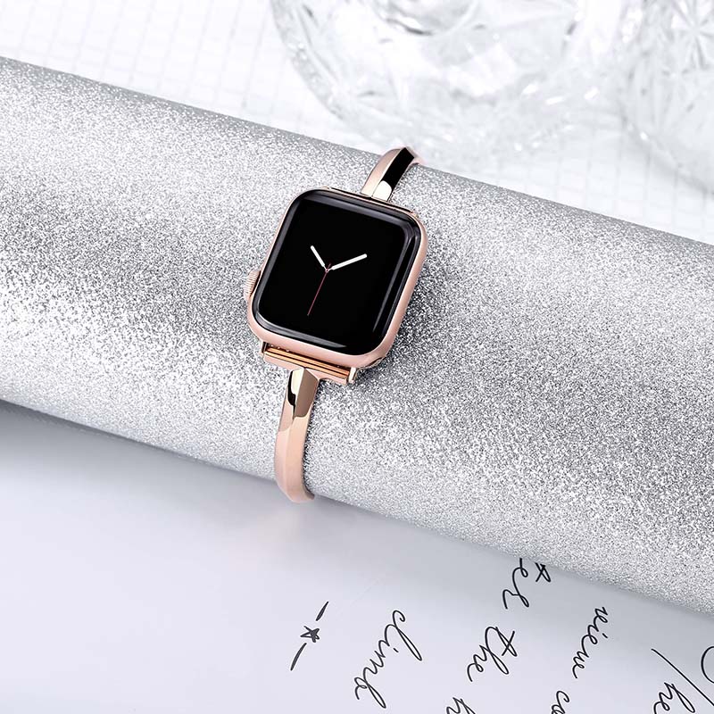 Titta på Band Smart Straps For Apple Watch Band Ultra 38mm 44mm 45mm IWatch Band Series 8 9 4 5 6 7 Zinc Alloy Metal Strap Fashion Designer Women Armband