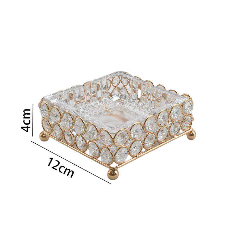 European Glass Ashtray Handpärled Dekorativt vardagsrum Ashtrayer Modern matsal Desktop Ash Tray Home Decoration HKD230828