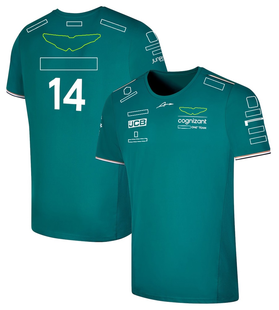 Herren-Poloshirts F1 Offizielles Herren-Fahrer-T-Shirt Formel-1-Team-Rennanzug-T-Shirts F1-Poloshirt Fahrer 14 und 18 Übergroße T-Shirts Jersey Anpassbar Dxy4