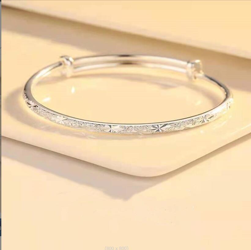 nail bangle Brass silver plated bracelet for women's ins design full sky star meteor shower push-pull bracelet solid adjustable women's bracelet Titanium Dhm5E
