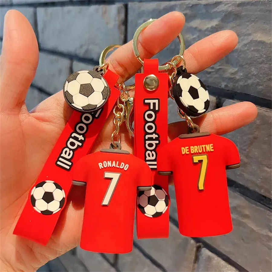 Anime Soccer Star Peripheral Characters Figures KeyRing Cute Keyschain Jersey Cartoon Bag Charms Decorations