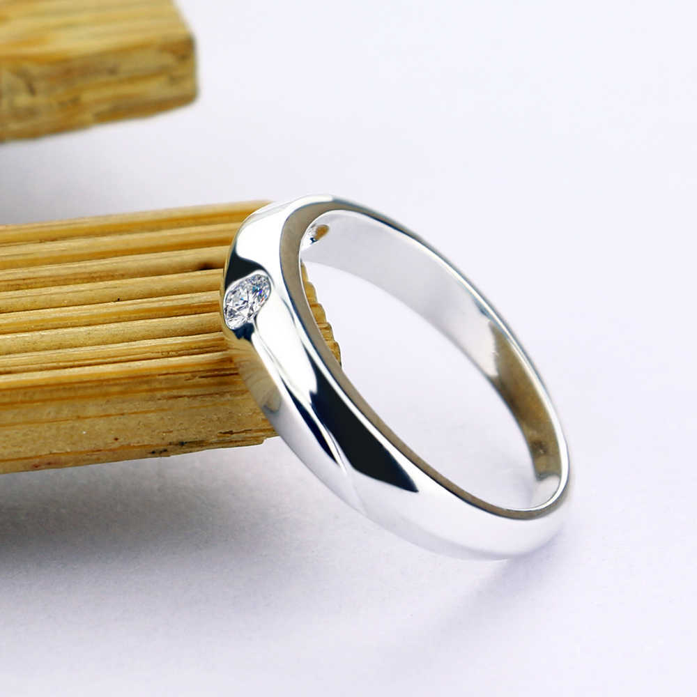 Pierścienie klastra moda kobieta czysty srebrny pierścień prosty % solid 925 Srebrny pierścień klasyczny Para Pierście